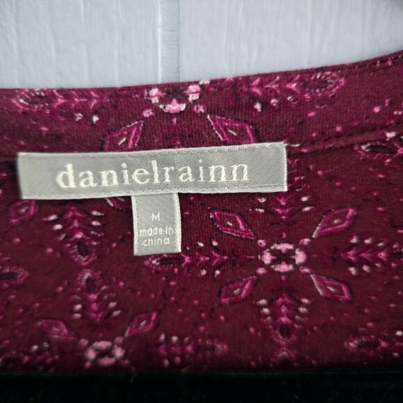 Daniel Rainn Boho Top Size M – Floral Print, Plum, Festival Vibes - Picture 3 of 6